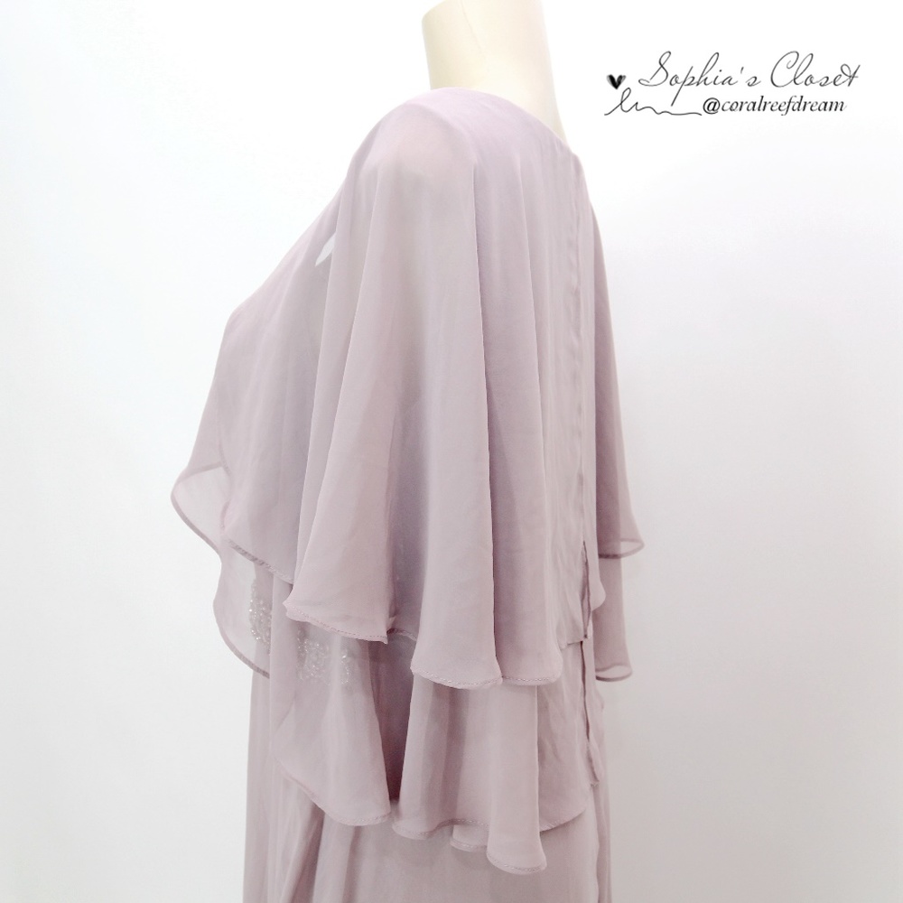 Alex Evenings Embellished Waist Flutter Dress 14 - Picture 5 of 8